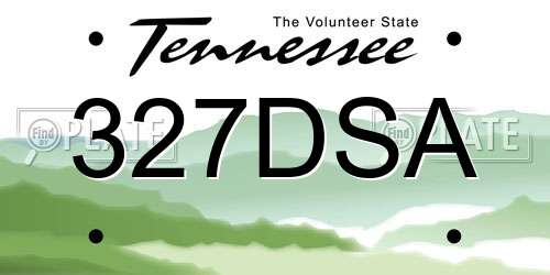 327DSA Tennessee License Plate