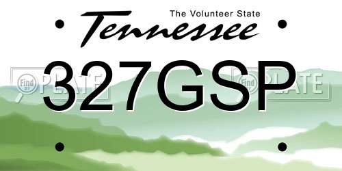 327GSP Tennessee License Plate