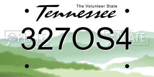 327OS4 Tennessee License Plate
