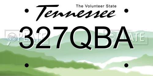 327QBA Tennessee License Plate