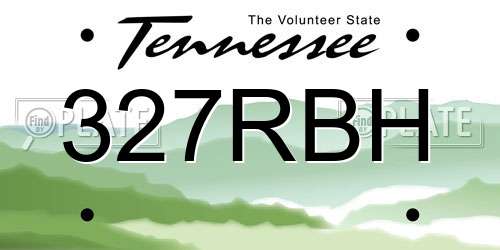 327RBH Tennessee License Plate