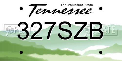 327SZB Tennessee License Plate