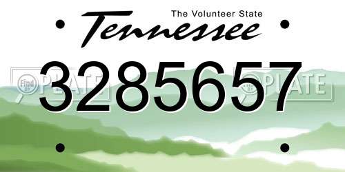 3285657 Tennessee License Plate
