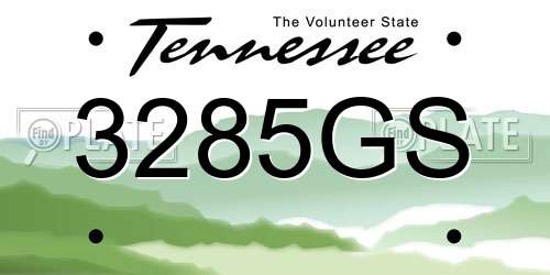 3285GS Tennessee License Plate