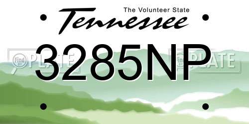3285NP Tennessee License Plate