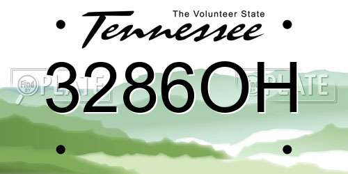 3286OH Tennessee License Plate