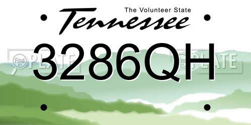 3286QH Tennessee License Plate