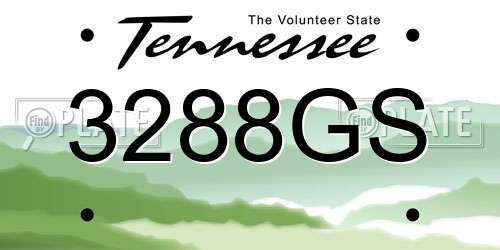 3288GS Tennessee License Plate