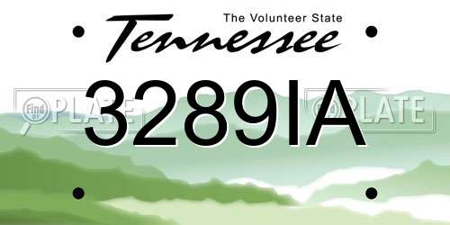 3289IA Tennessee License Plate