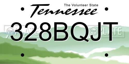 328BQJT Tennessee License Plate