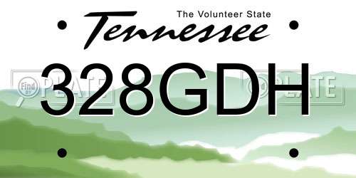 328GDH Tennessee License Plate