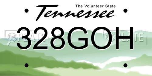 328GOH Tennessee License Plate