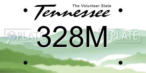 328M Tennessee License Plate