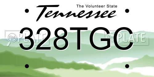 328TGC Tennessee License Plate