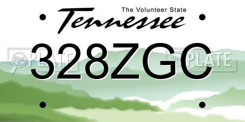 328ZGC Tennessee License Plate