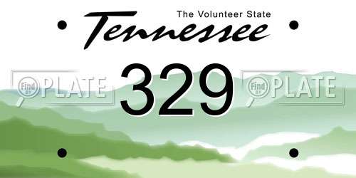 329 Tennessee License Plate