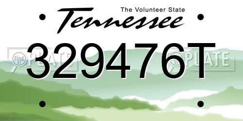 329476T Tennessee License Plate