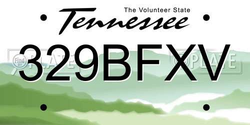 329BFXV Tennessee License Plate