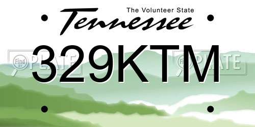 329KTM Tennessee License Plate