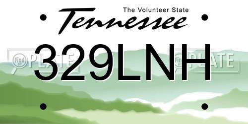 329LNH Tennessee License Plate