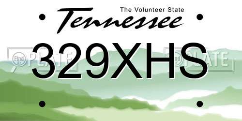 329XHS Tennessee License Plate