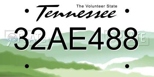 32AE488 Tennessee License Plate