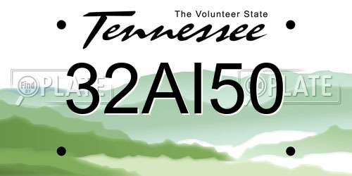 32AI50 Tennessee License Plate