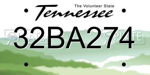 32BA274 Tennessee License Plate