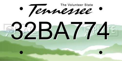 32BA774 Tennessee License Plate