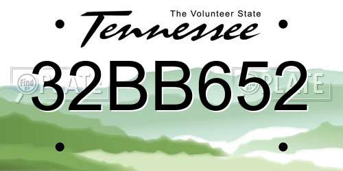 32BB652 Tennessee License Plate