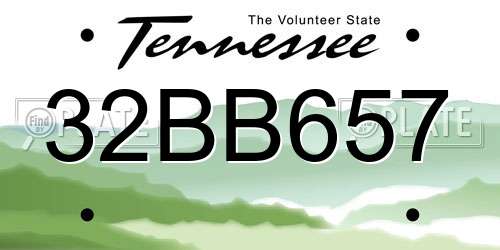 32BB657 Tennessee License Plate