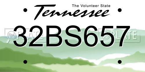 32BS657 Tennessee License Plate