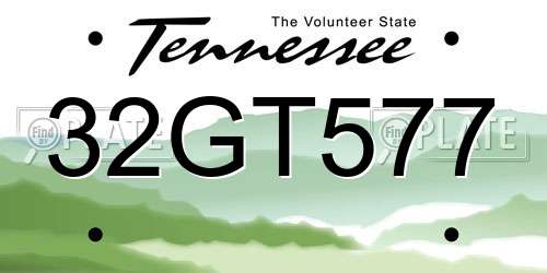 32GT577 Tennessee License Plate