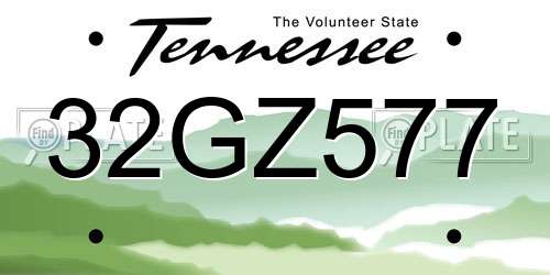 32GZ577 Tennessee License Plate
