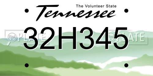 32H345 Tennessee License Plate