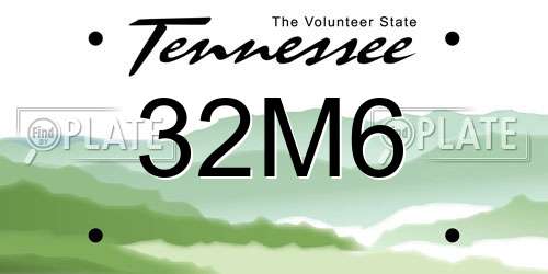 32M6 Tennessee License Plate
