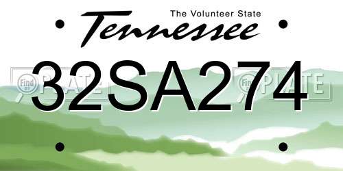 32SA274 Tennessee License Plate
