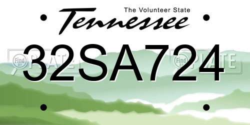 32SA724 Tennessee License Plate