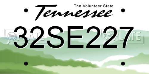 32SE227 Tennessee License Plate