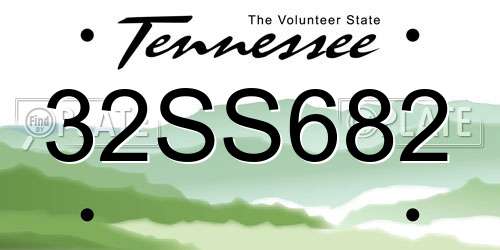 32SS682 Tennessee License Plate