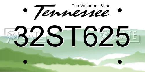 32ST625 Tennessee License Plate