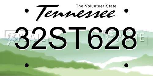 32ST628 Tennessee License Plate