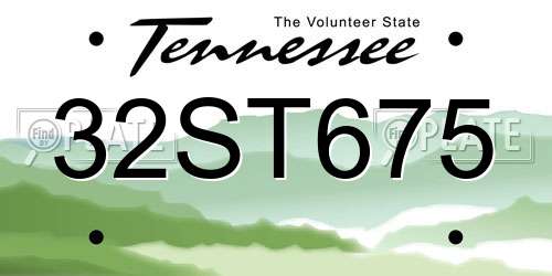 32ST675 Tennessee License Plate