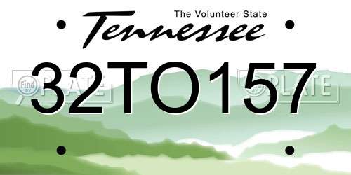 32TO157 Tennessee License Plate