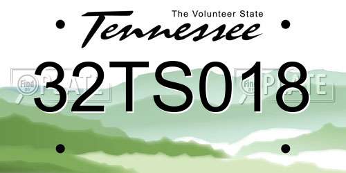 32TS018 Tennessee License Plate