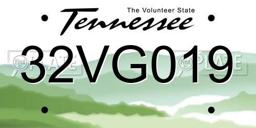 32VG019 Tennessee License Plate