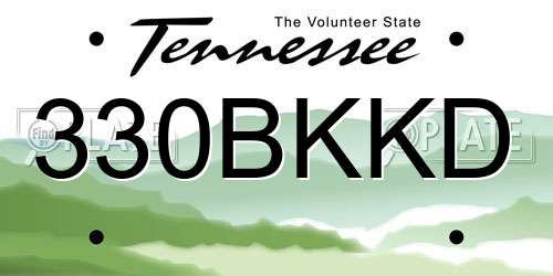 330BKKD Tennessee License Plate
