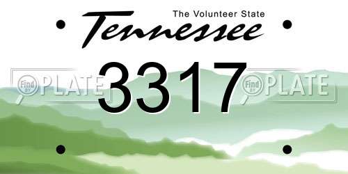 3317 Tennessee License Plate