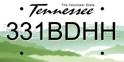 331BDHH Tennessee License Plate