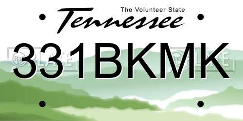 331BKMK Tennessee License Plate